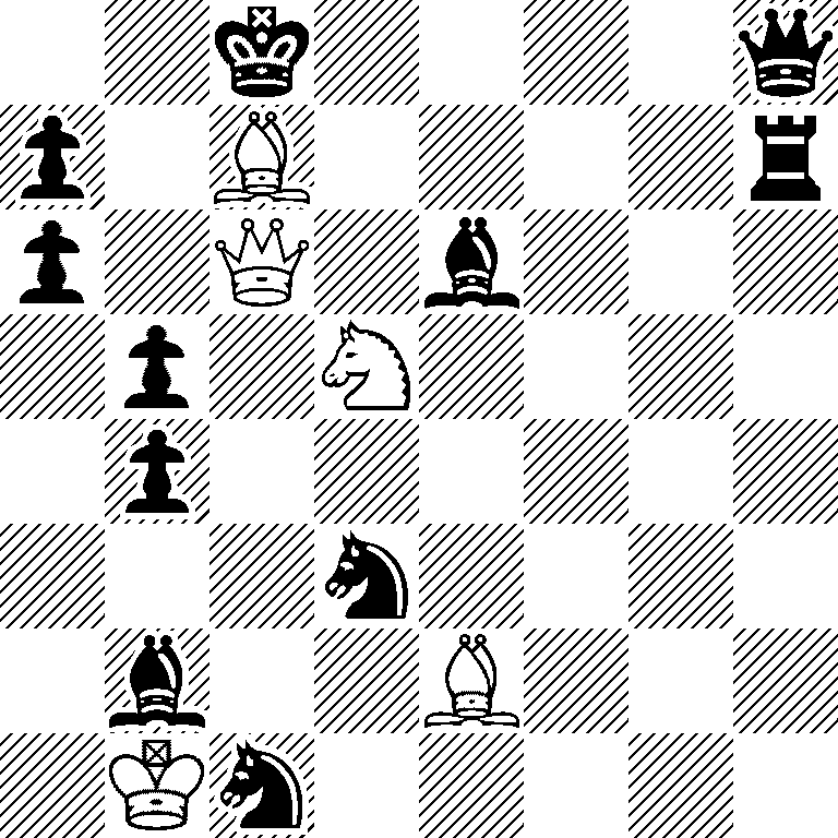 2k4q/p1B4r/p1Q1b3/1p1N4/1p6/3n4/1b2B3/1Kn5