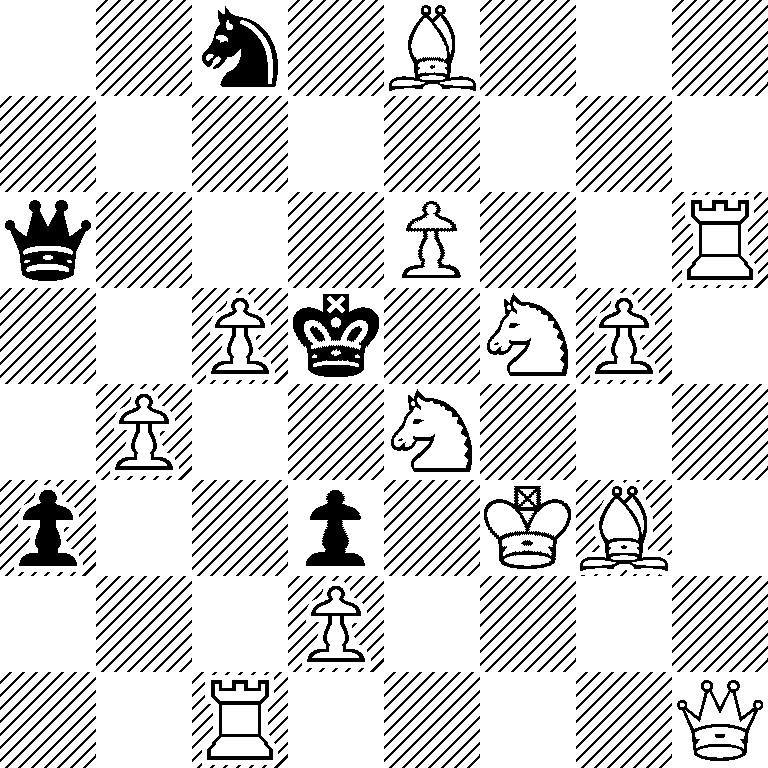 2n1B3/8/q3P2R/2Pk1NP1/1P2N3/p2p1KB1/3P4/2R4Q