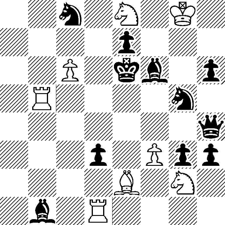 2n1N1K1/4p3/2P1kb1p/1R4n1/7q/3p1Ppp/4B1N1/1b1R4