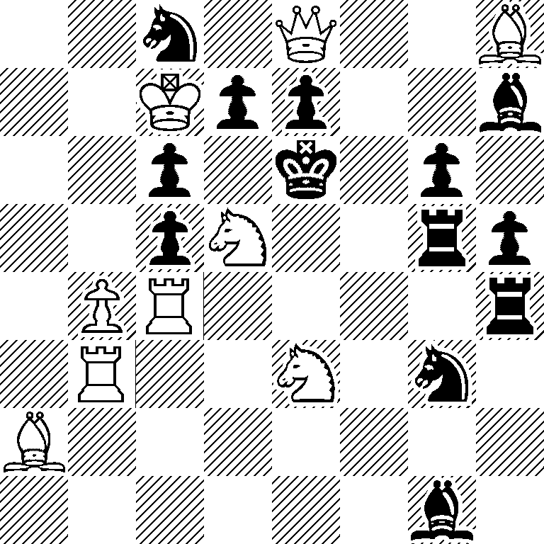 2n1Q2B/2Kpp2b/2p1k1p1/2pN2rp/1PR4r/1R2N1n1/B7/6b1