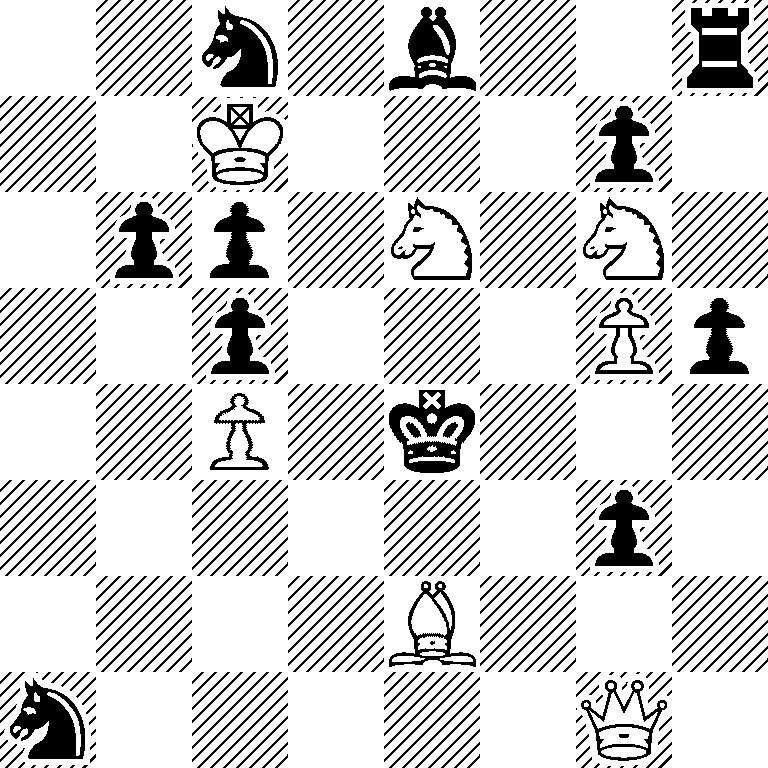 2n1b2r/2K3p1/1pp1N1N1/2p3Pp/2P1k3/6p1/4B3/n5Q1
