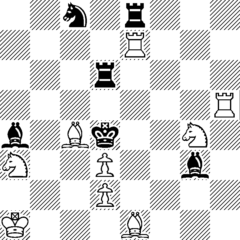 2n1r3/4R3/3r4/7R/b1Bk2N1/N2P2b1/3P4/K3B3