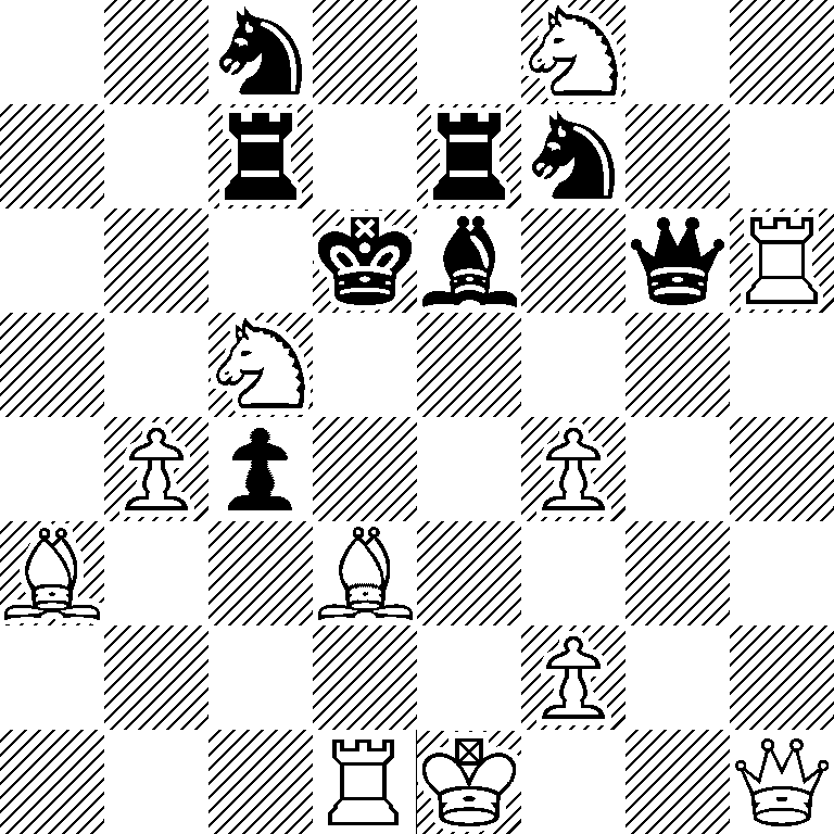 2n2N2/2r1rn2/3kb1qR/2N5/1Pp2P2/B2B4/5P2/3RK2Q