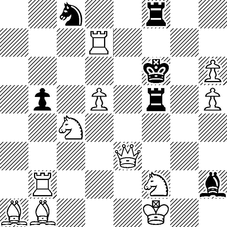 2n2r2/3R4/5k1P/1p1P1r1P/2N5/4Q3/1R3N1b/BB3K2