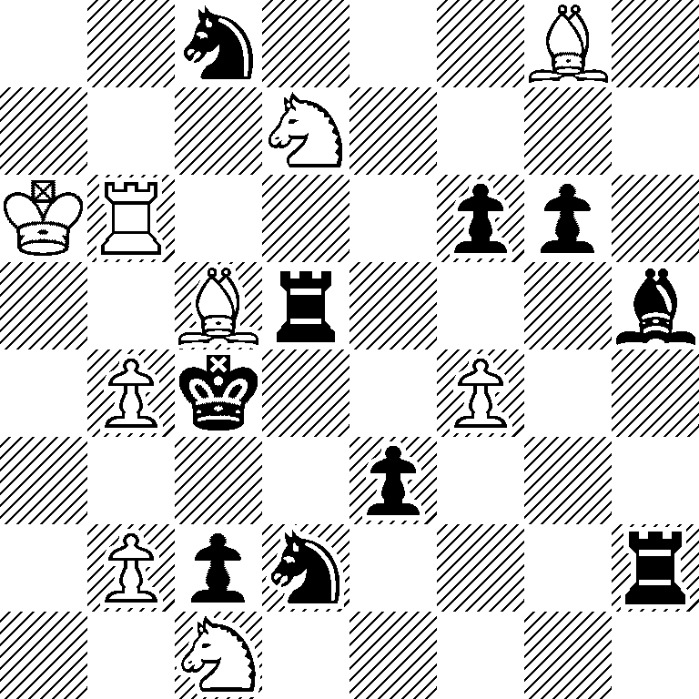 2n3B1/3N4/KR3pp1/2Br3b/1Pk2P2/4p3/1Ppn3r/2N5