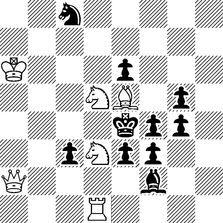 2n5/8/K3p3/3NB1p1/4kpp1/2pNpp2/Q4b2/3R4