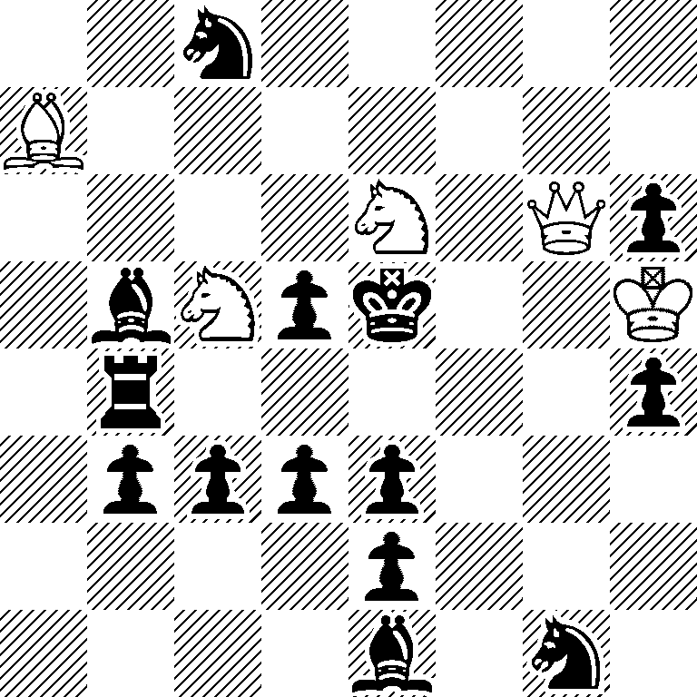 2n5/B7/4N1Qp/1bNpk2K/1r5p/1pppp3/4p3/4b1n1