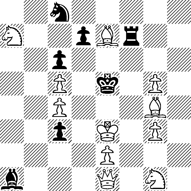 2n5/N2pBr2/2p5/2P1k1P1/2P3B1/2p1K1P1/4P3/b3Q1N1