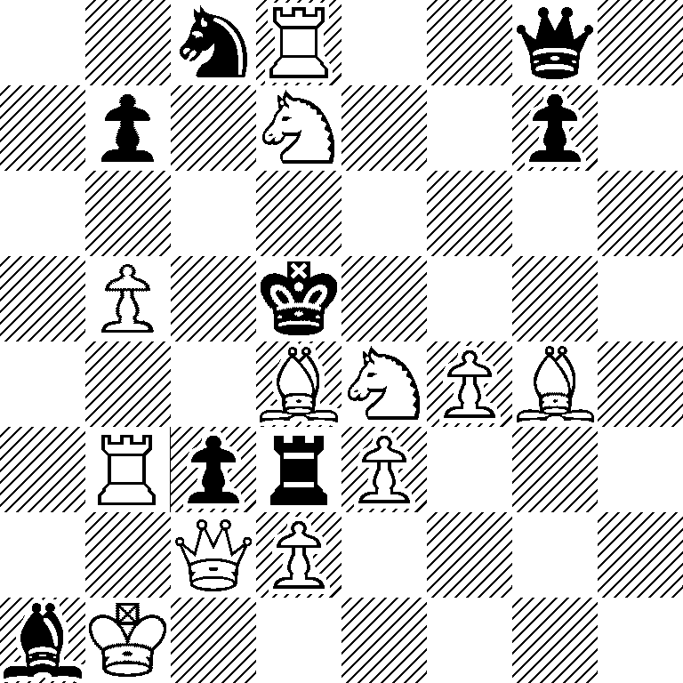 2nR2q1/1p1N2p1/8/1P1k4/3BNPB1/1RprP3/2QP4/bK6
