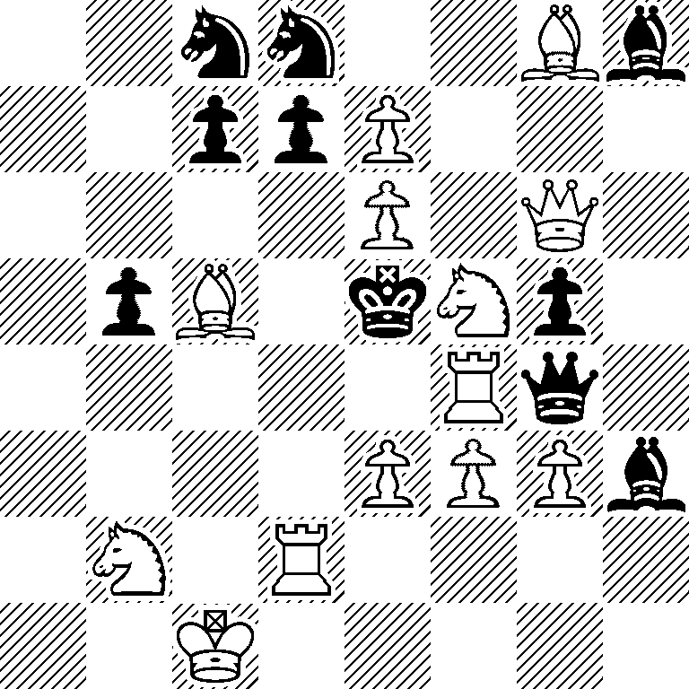 2nn2Bb/2ppP3/4P1Q1/1pB1kNp1/5Rq1/4PPPb/1N1R4/2K5