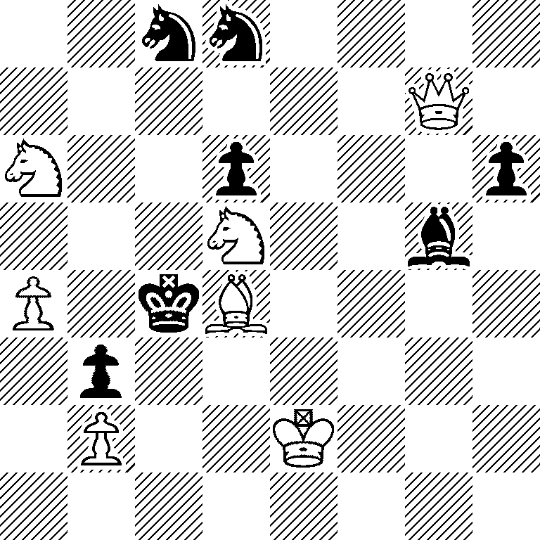 2nn4/6Q1/N2p3p/3N2b1/P1kB4/1p6/1P2K3/8