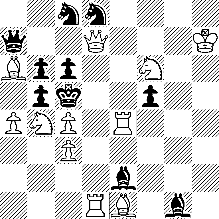 2nn4/q2Q3K/Bpp2N2/1pk2p2/PNP1R3/2P5/4b3/3RB1b1