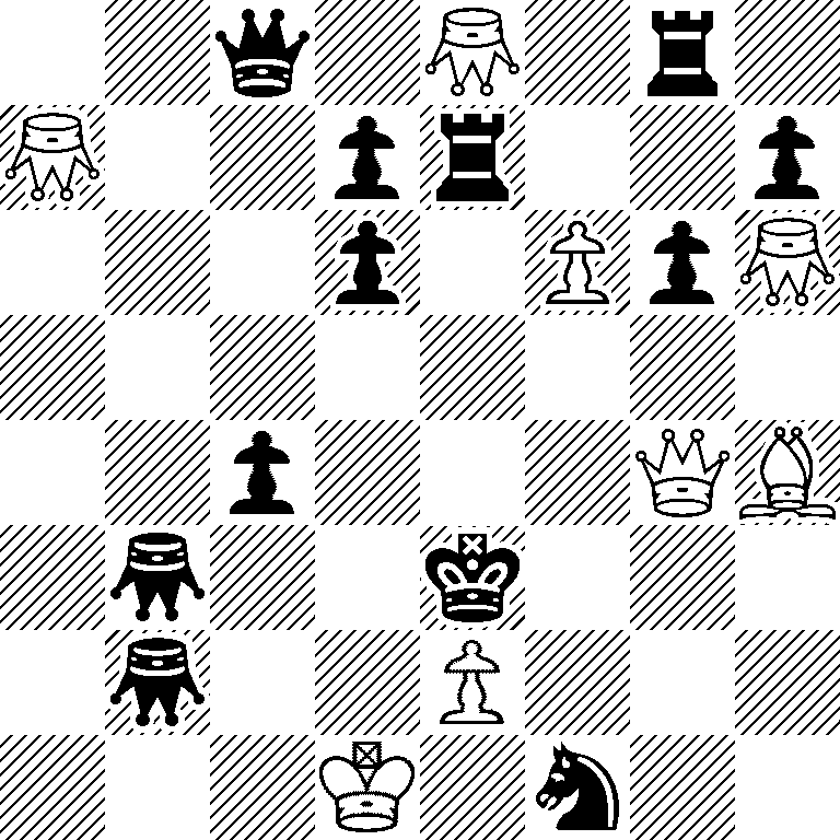 2q1*2Q1r1/*2Q2pr2p/3p1Pp*2Q/8/2p3QB/1*2q2k3/1*2q2P3/3K1s2