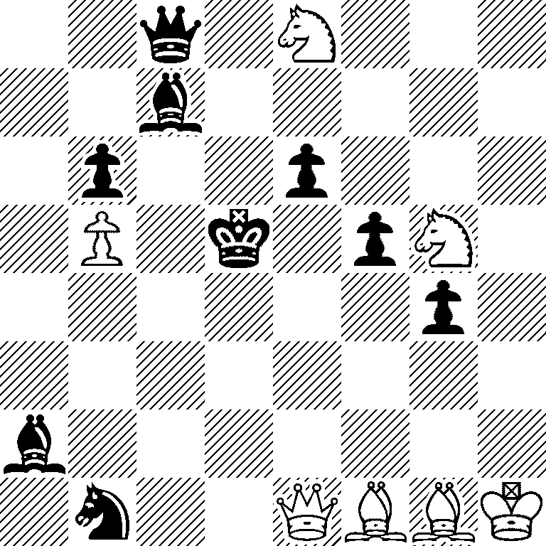 2q1N3/2b5/1p2p3/1P1k1pN1/6p1/8/b7/1n2QBBK