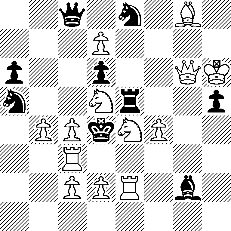 2q1n1B1/3P4/p2p2QK/n2Nr2p/1PPkNP2/2R5/2PPR1b1/8