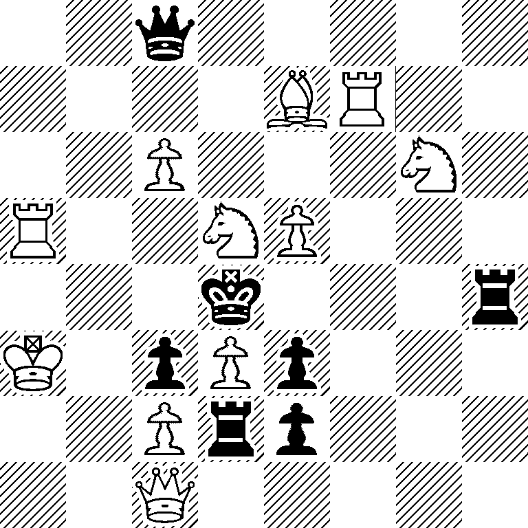 2q5/4BR2/2P3N1/R2NP3/3k3r/K1pPp3/2Prp3/2Q5