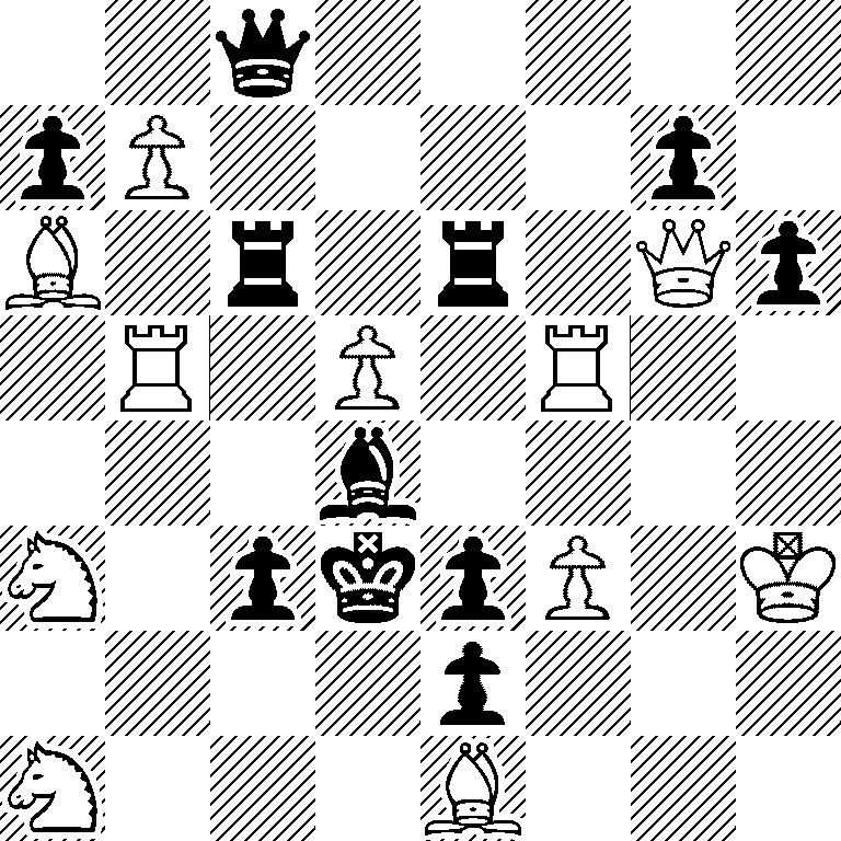 2q5/pP4p1/B1r1r1Qp/1R1P1R2/3b4/N1pkpP1K/4p3/N3B3