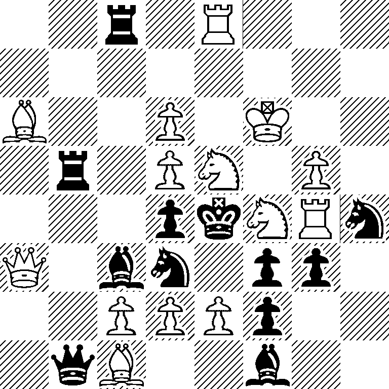 2r1R3/8/B2P1K2/1r1PN1P1/3pkNRn/Q1bn1pp1/2PPPp2/1qB2b2