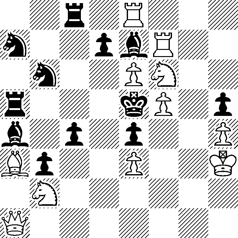 2r1R3/n2pbR2/1n2PN2/r3kP1p/b1p1p2P/Bp2P2K/1N6/Q7