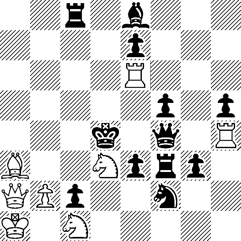 2r1b3/4p3/4R3/5p1p/3k1q1R/B2Nprp1/QPp2n2/K1N5