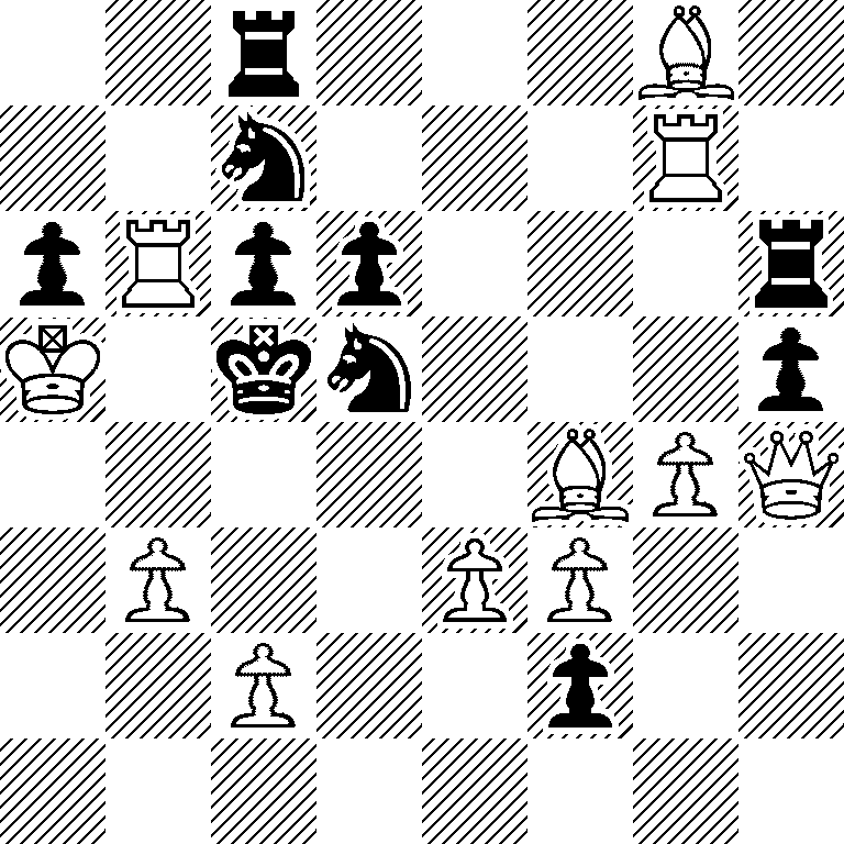 2r3B1/2n3R1/pRpp3r/K1kn3p/5BPQ/1P2PP2/2P2p2/8