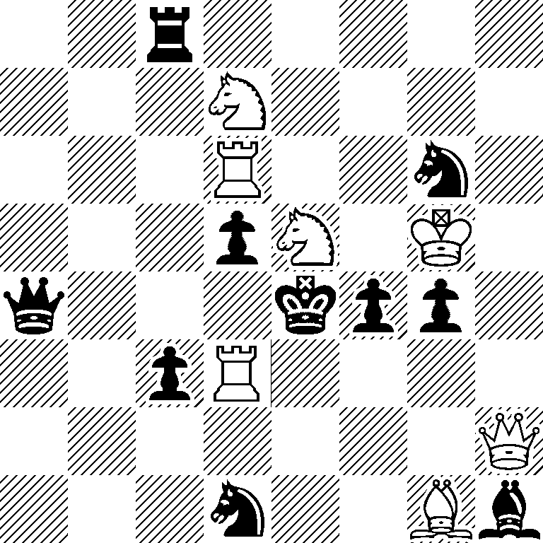 2r5/3N4/3R2n1/3pN1K1/q3kpp1/2pR4/7Q/3n2Bb