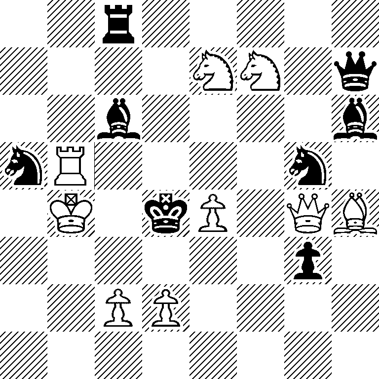 2r5/4NN1q/2b4b/nR4n1/1K1kP1QB/6p1/2PP4/8