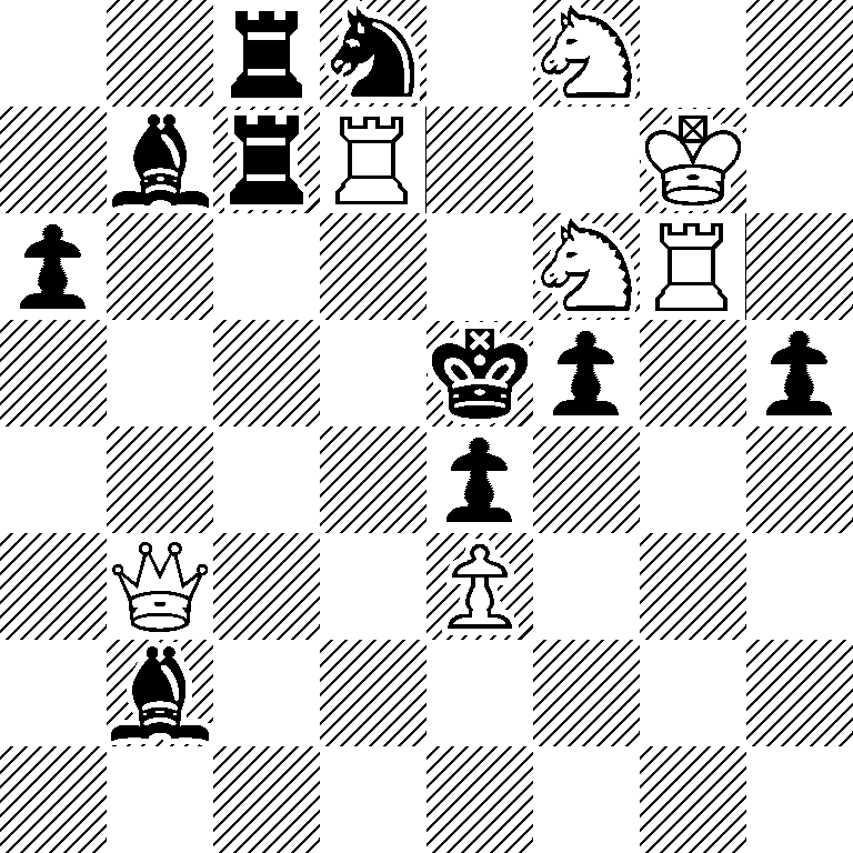 2rn1N2/1brR2K1/p4NR1/4kp1p/4p3/1Q2P3/1b6/8