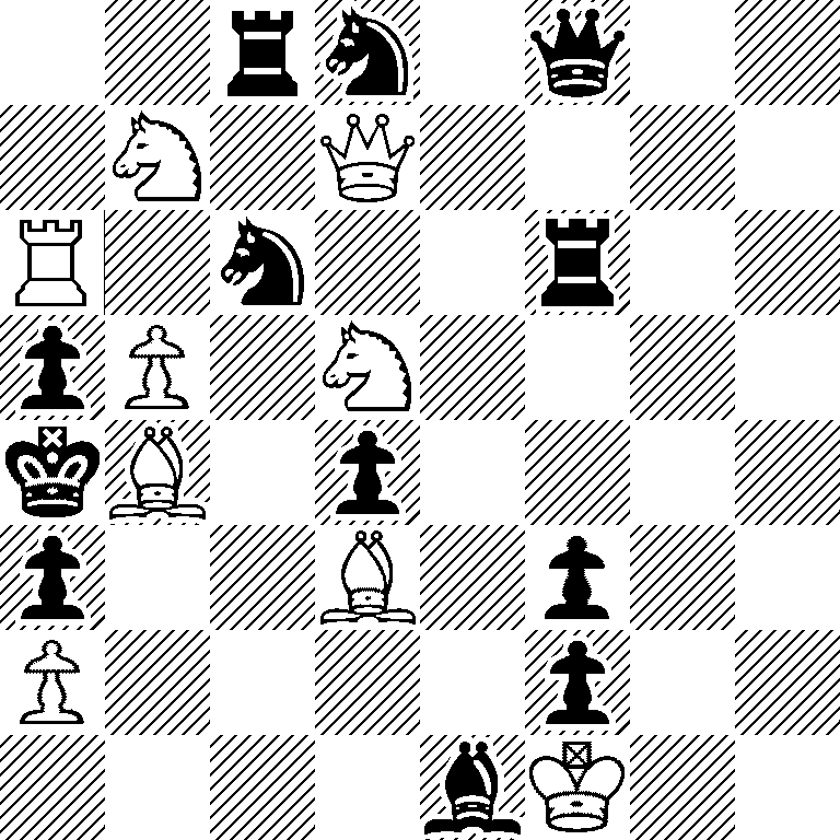 2rn1q2/1N1Q4/R1n2r2/pP1N4/kB1p4/p2B1p2/P4p2/4bK2