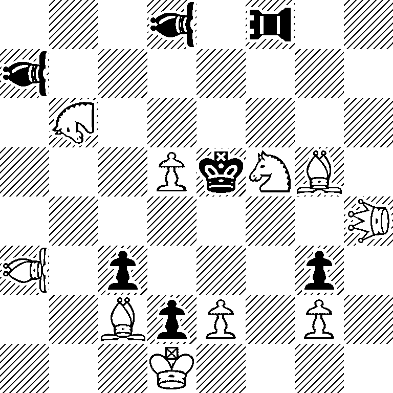 3*3b1*3r2/*3b7/1*3S6/3PkSB1/7*3Q/*3B1p3p1/2BpP1P1/3K4