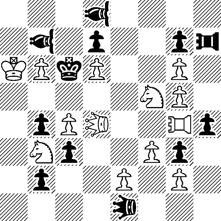 3*3b4/1*3b1p2p*3r/KPkP2P1/5SP1/1pP*3Q2*3Rp/1Sp2Pp1/1p2P1P1/4*3q3