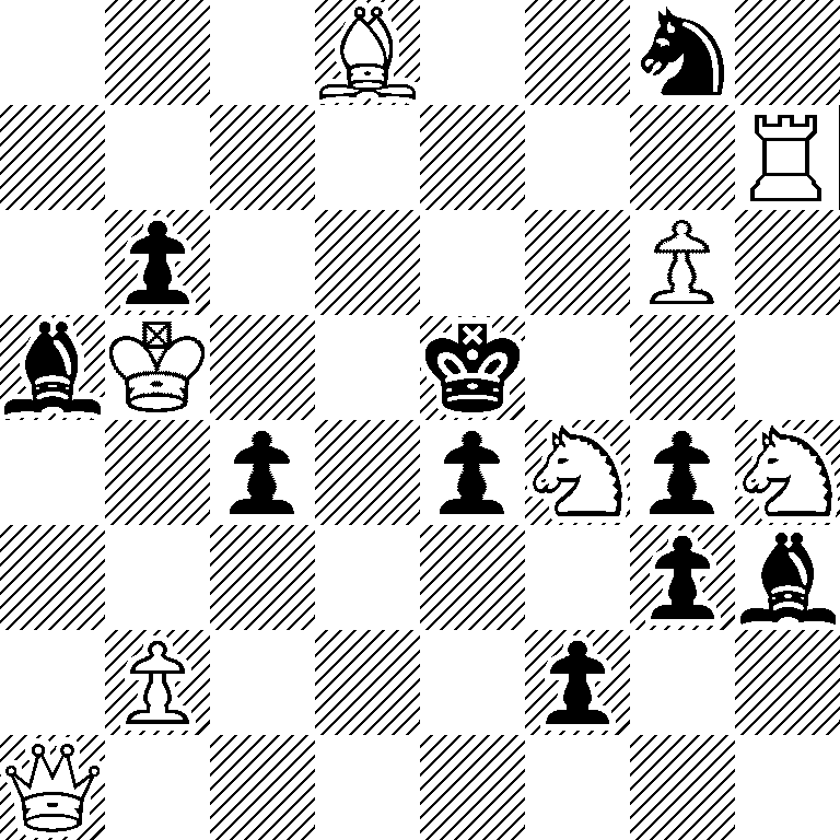 3B2n1/7R/1p4P1/bK2k3/2p1pNpN/6pb/1P3p2/Q7