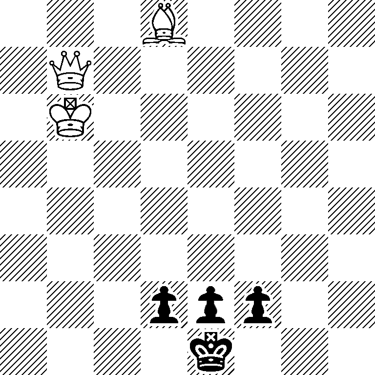 3B4/1Q6/1K6/8/8/8/3ppp2/4k3