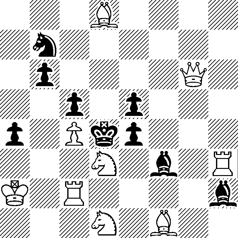 3B4/1n6/1p4Q1/2p1p3/p1Pkp3/3N1b1R/K1R4b/3N1B2