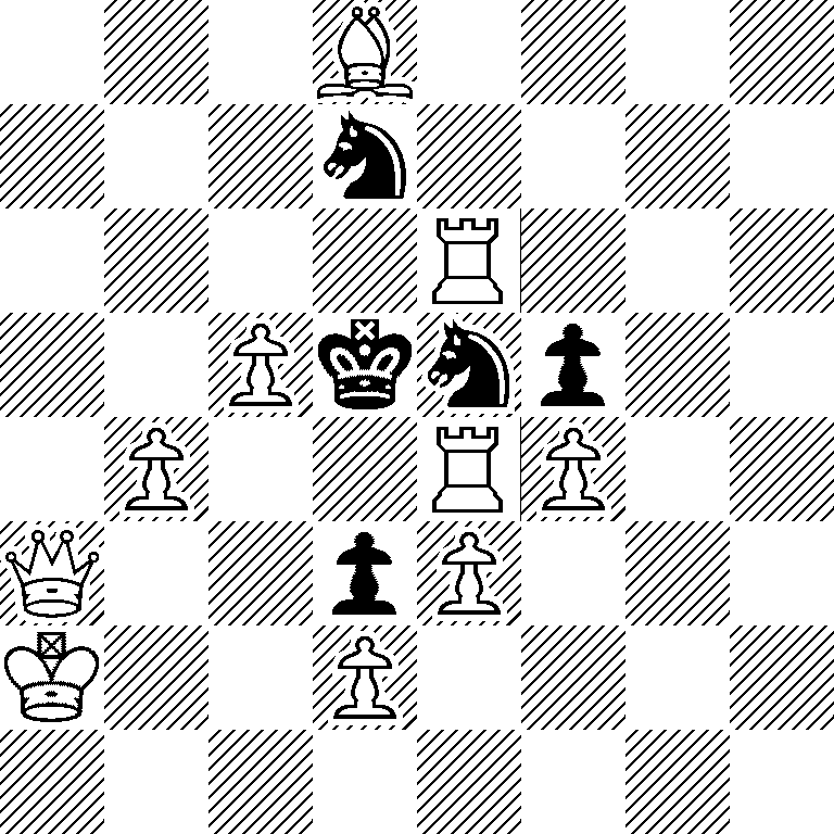 3B4/3n4/4R3/2Pknp2/1P2RP2/Q2pP3/K2P4/8