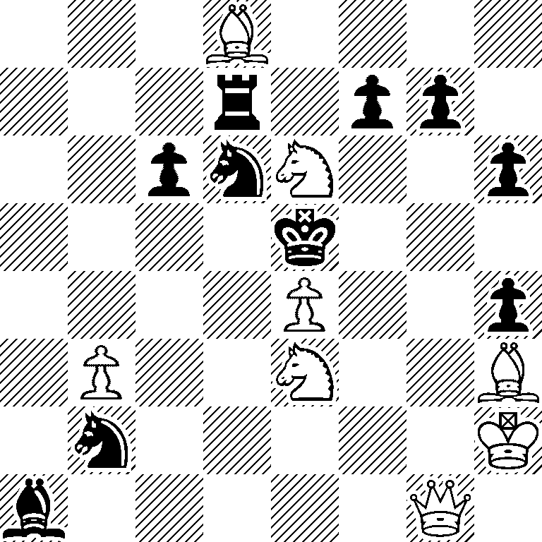 3B4/3r1pp1/2pnN2p/4k3/4P2p/1P2N2B/1n5K/b5Q1