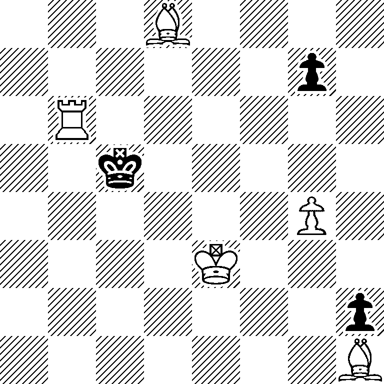 3B4/6p1/1R6/2k5/6P1/4K3/7p/7B