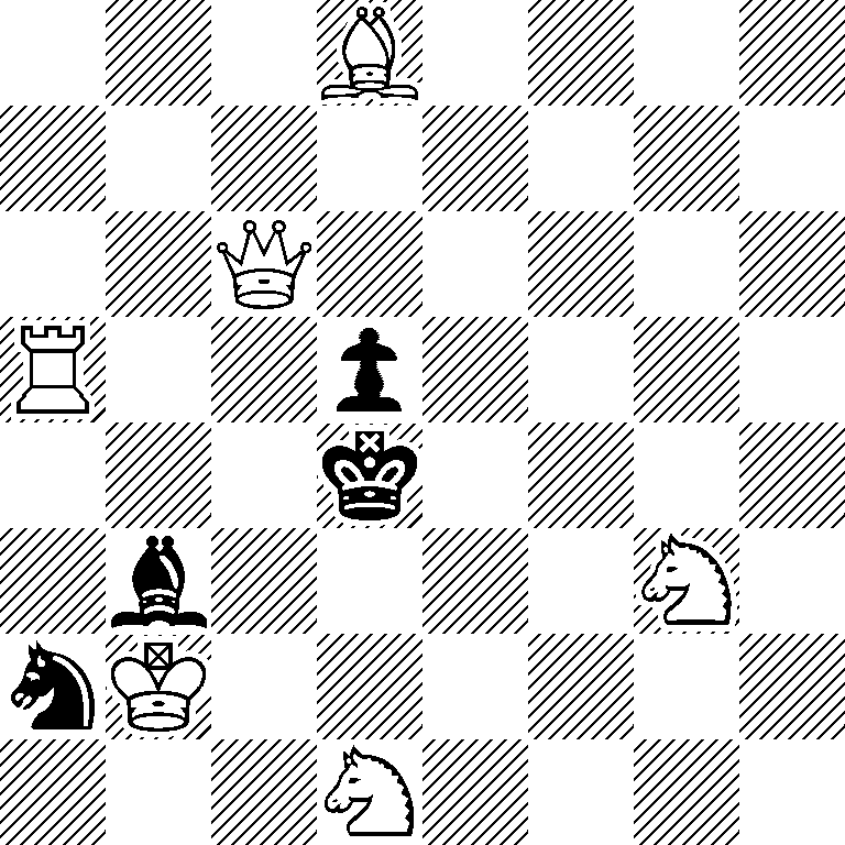 3B4/8/2Q5/R2p4/3k4/1b4N1/nK6/3N4