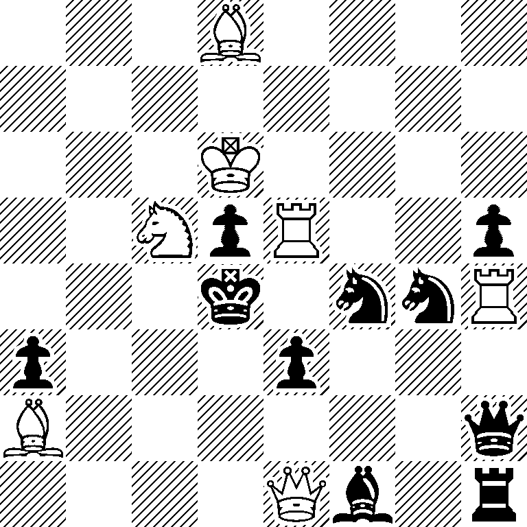 3B4/8/3K4/2NpR2p/3k1nnR/p3p3/B6q/4Qb1r