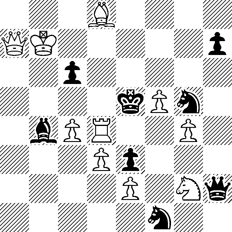 3B4/QK5p/2p5/4kPn1/1bPR2P1/3Pp3/4P1Nq/5n2