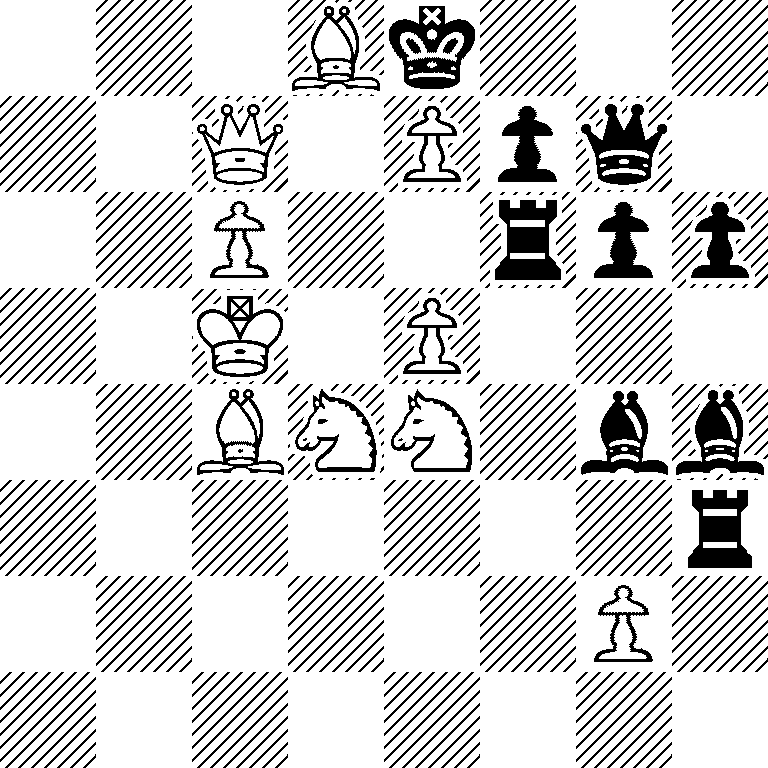 3Bk3/2Q1Ppq1/2P2rpp/2K1P3/2BNN1bb/7r/6P1/8