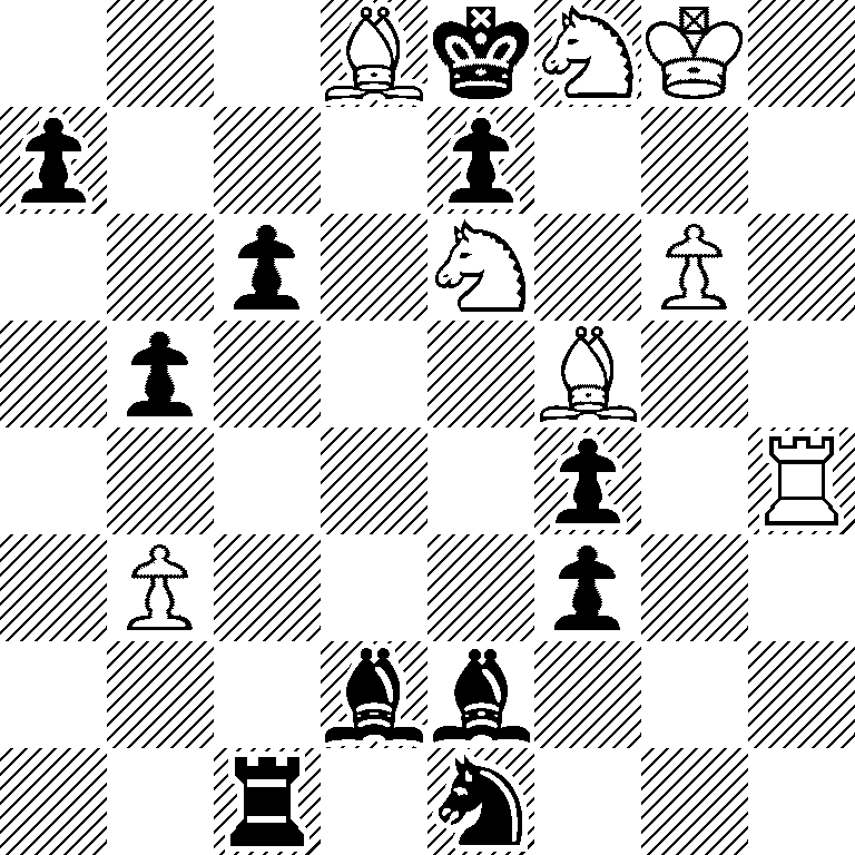 3BkNK1/p3p3/2p1N1P1/1p3B2/5p1R/1P3p2/3bb3/2r1n3