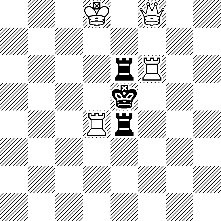 3K1Q2/8/4rR2/4k3/3Rr3/8/8/8