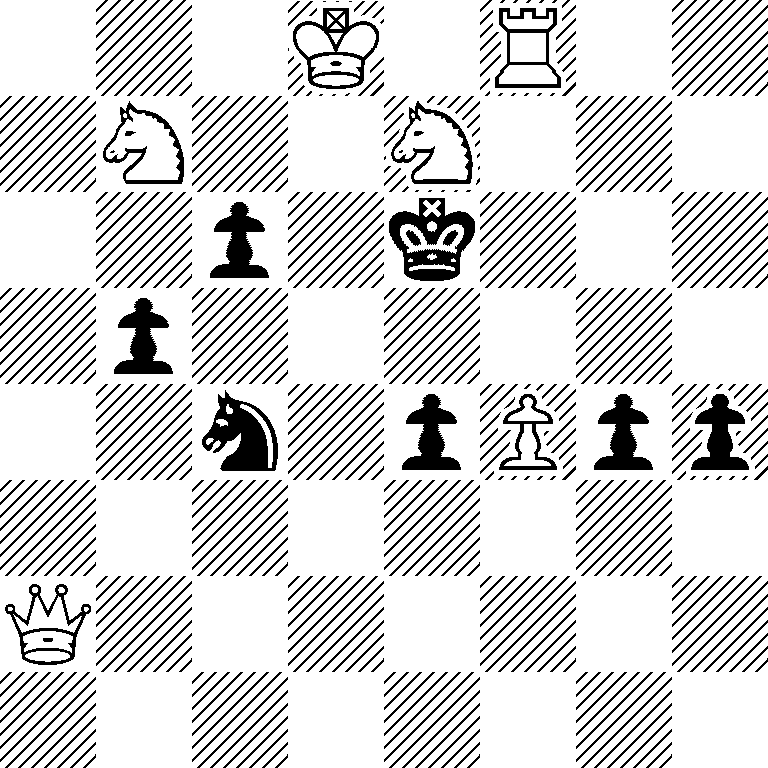 3K1R2/1N2N3/2p1k3/1p6/2n1pPpp/8/Q7/8