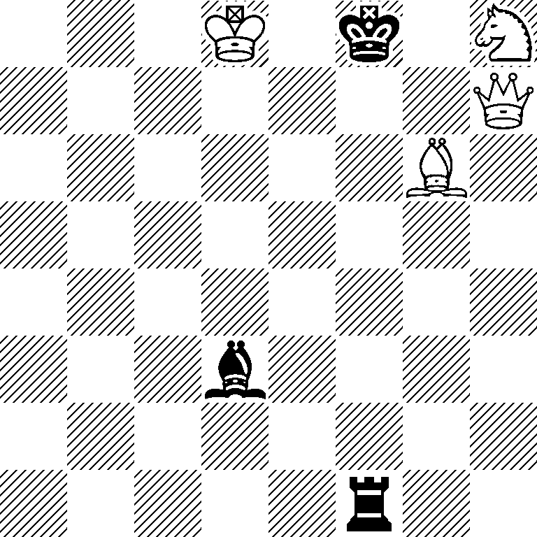 3K1k1N/7Q/6B1/8/8/3b4/8/5r2
