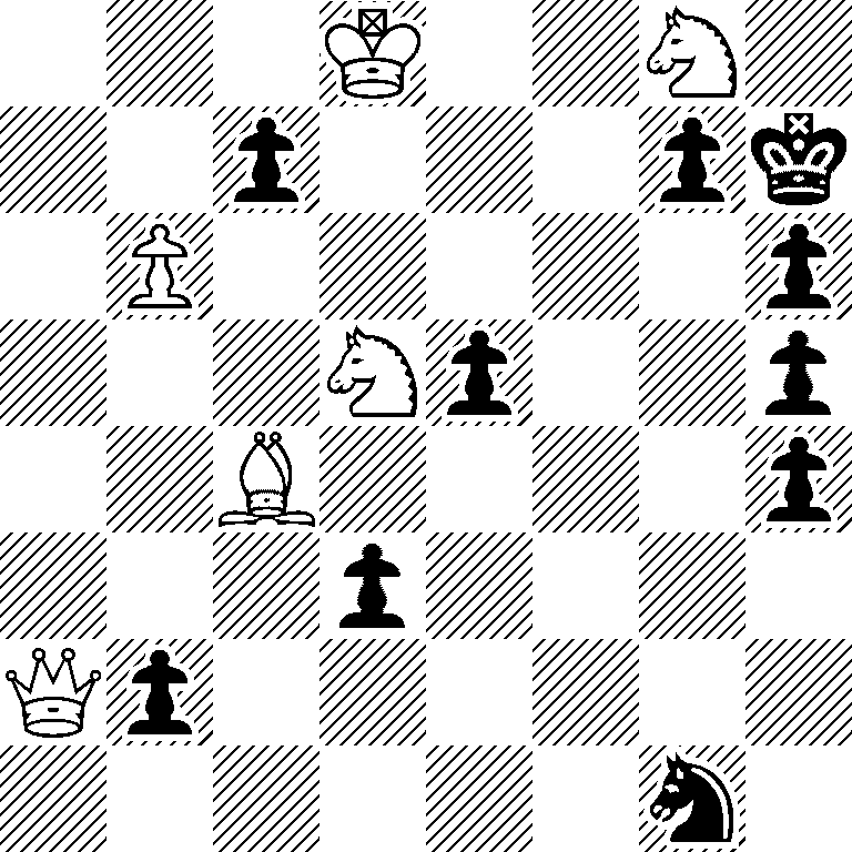 3K2N1/2p3pk/1P5p/3Np2p/2B4p/3p4/Qp6/6n1
