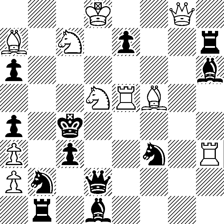 3K2Q1/B1N1p2r/p6b/3NRB2/p1k5/P1p2n1R/Pn1q4/1r1b4