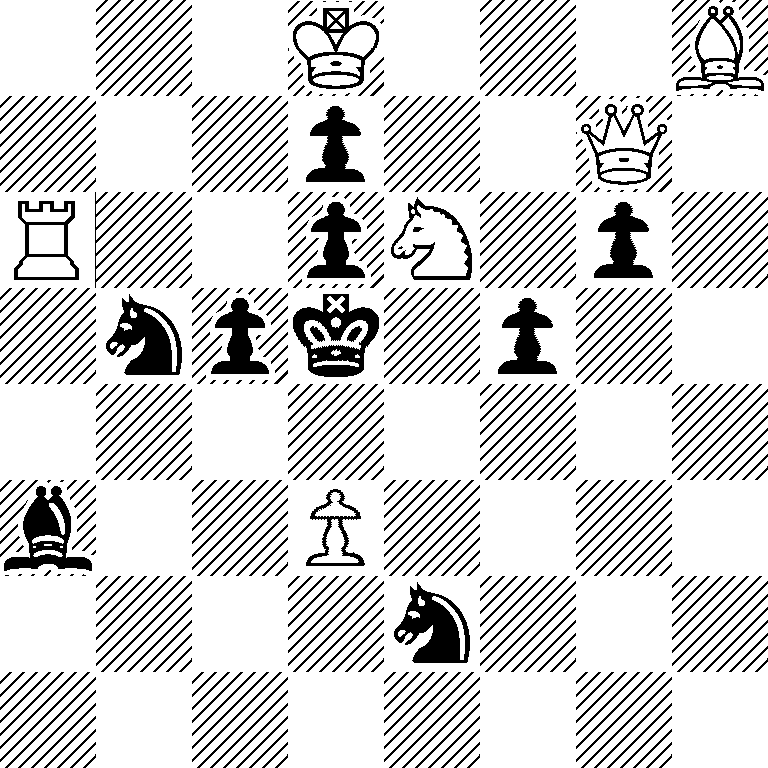 3K3B/3p2Q1/R2pN1p1/1npk1p2/8/b2P4/4n3/8