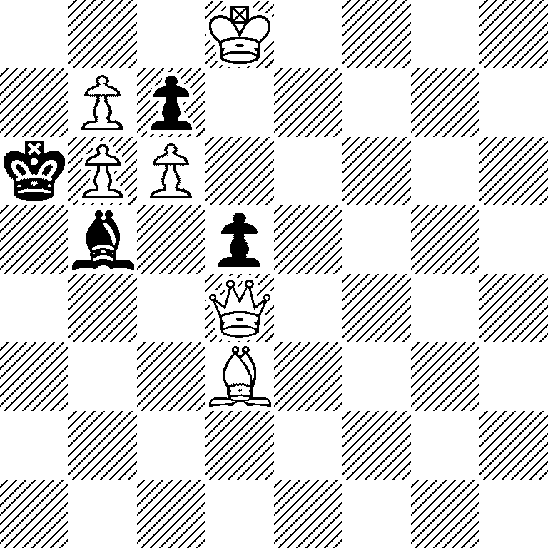 3K4/1Pp5/kPP5/1b1p4/3Q4/3B4/8/8