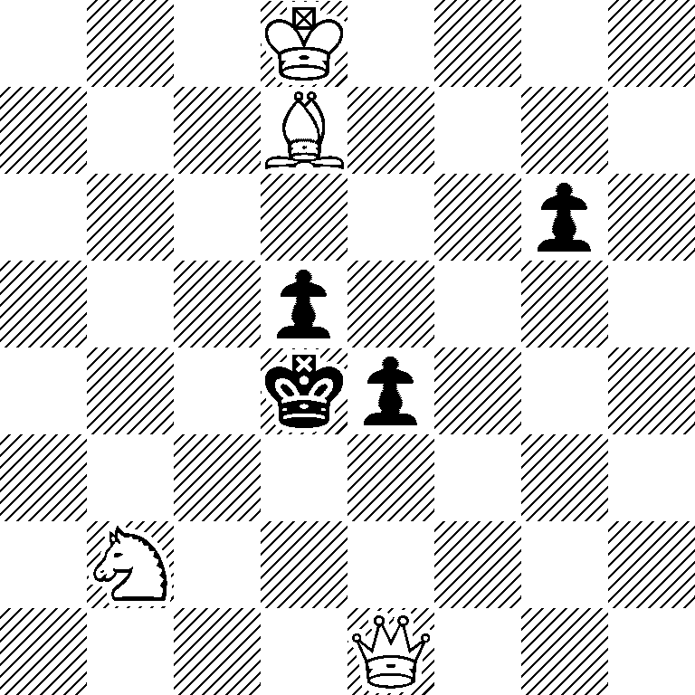 3K4/3B4/6p1/3p4/3kp3/8/1N6/4Q3